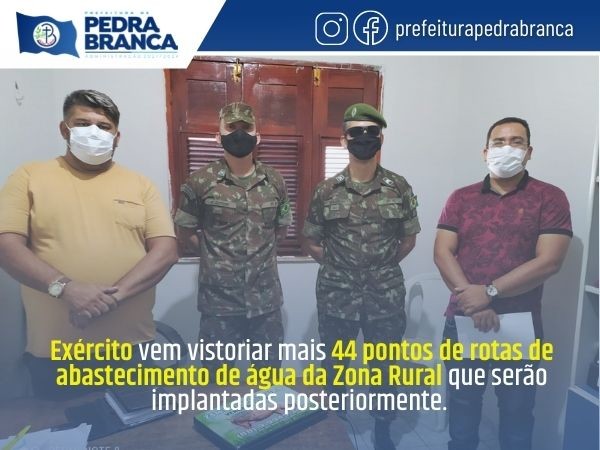 Exército vem ao município de Pedra Branca fazer reativação de mais 44 pontos de abastecimento d
